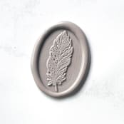 "Feather in Clay Pack of 10" - Wax Seals in gray by Abby Choi