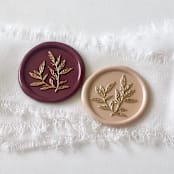 "Botanical Leaf Wax Seals with Gold Accent (set of 10 custom seals)" - Wax Seals in multicolorassorted-colors by Vee