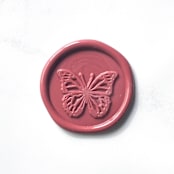 "Butterfly in Rose Pack of 10" - Wax Seals in pink by Abby Choi