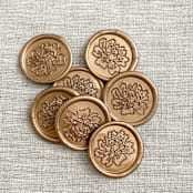 "Peony self-adhesive wax seals in antique gold | Set of 10" - Wax Seals in bronze by Maria Ferrer G.