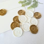 "Nativity- Antique Gold and White- Set of 12 Hand-crafted Wax Seals" - Wax Seals in multicolorassorted-colors by Inkspiringletters