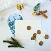 "Nativity- Antique Gold and White- Set of 12 Hand-crafted Wax Seals" - Wax Seals in multicolorassorted-colors by Inkspiringletters