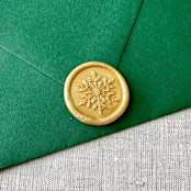 "Classic Gold Snowflake wax seal sticker | Set of 10" - Wax Seals in gold by Maria Ferrer G.
