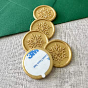 "Classic Gold Snowflake wax seal sticker | Set of 10" - Wax Seals in gold by Maria Ferrer G.