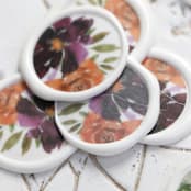"Orange Fall Floral Vellum Wax Seals | Set of 25" - Wax Seals in orange by Clove and Cedar Design