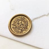 "Floral Crest- Customizable Color- Set of 25 Hand-crafted Wax Seals" - Wax Seals in multicolor by Inkspiringletters