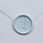 "Customizable Color "D" Monogrammed Self-adhesive Wax Seals, Set of 5" - Wax Seals in multicolorassorted-colors by MC silverlinings