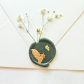 "Baby's Breath- Customizable Wax Color- Set of 25 Hand-crafted Wax Seals with Pressed Florals and Gold Leaf Accents" - Wax Seals in multicolor by Inkspiringletters