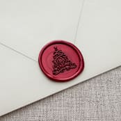 "Metallic Red "Merry Christmas" tree calligraphy wax seal sticker | Set of 10" - Wax Seals in red by Maria Ferrer G.