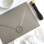 "Miss to Mrs in Clay Pack of 10" - Wax Seals in gray by Abby Choi