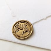 "Ginkgo Leaves- Customizable Color- Set of 25 Hand-crafted Wax Seals" - Wax Seals in multicolor by Inkspiringletters