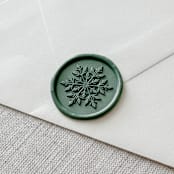 "Olive Green Christmas Snowflake wax seal sticker | Set of 10" - Wax Seals in green by Maria Ferrer G.