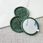"Olive Green Christmas Snowflake wax seal sticker | Set of 10" - Wax Seals in green by Maria Ferrer G.