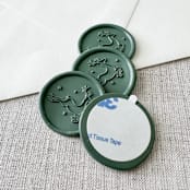 "Olive Green Christmas Reindeer wax seal sticker | Set of 10" - Wax Seals in green by Maria Ferrer G.
