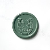 "Horseshoe in Sequoia Pack of 10" - Wax Seals in green by Abby Choi