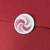 "Peppermint Swirl- - Holiday Wax Seals- Set of 25 White/Red  Hand-crafted Wax Seals" - Wax Seals in white by Inkspiringletters