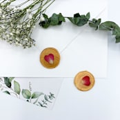 "Pressed Flower Gold Wax Seal Rose Petal Set Of 6" - Wax Seals in gold by Christine OMalley