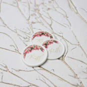"Custom Pink Bougainvillea Script Monogram Wax Seals | Set of 25" - Wax Seals in multicolor by Clove and Cedar Design