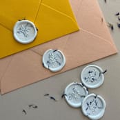 "Dried Cornflower Wax Seal Stickers Pack of 10" - Wax Seals in white by Eva Tadros