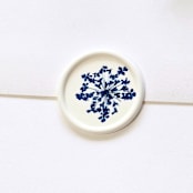 "Queen Anne's Lace- Blue Dried and Pressed Florals on White - Customizable Shape- Set of 25 Wax Seals" - Wax Seals in multicolor by Inkspiringletters