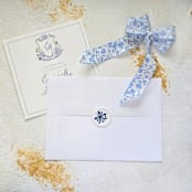 "Queen Anne's Lace- Blue Dried and Pressed Florals on White - Customizable Shape- Set of 25 Wax Seals" - Wax Seals in multicolor by Inkspiringletters