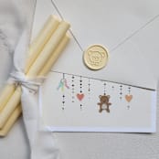 "Customizable Color Teddy Bear Self-adhesive Wax Seals, Set of 5" - Wax Seals in pink by MC silverlinings