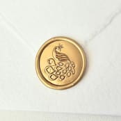 "Graceful Peacock - Customizable Color- Set of 25  Hand-crafted Wax Seals" - Wax Seals in multicolor by Inkspiringletters