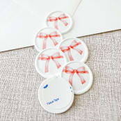 "Red Watercolor Bow wax seal sticker | Set of 10" - Wax Seals in red by Maria Ferrer G.