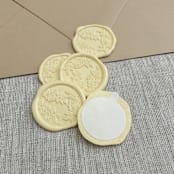 "Buttercream roses wax seal stickers | Set of 10" - Wax Seals in yellow by Maria Ferrer G.