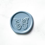 "Butterfly in Dusty Blue Pack of 10" - Wax Seals in blue by Abby Choi