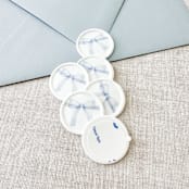 "Blue Watercolor Bow wax seal sticker | Set of 10" - Wax Seals in blue by Maria Ferrer G.