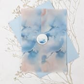 "Blue Ocean Wave Vellum Wax Seals | Set of 25" - Wax Seals in blue by Clove and Cedar Design