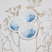 "Blue Ocean Wave Vellum Wax Seals | Set of 25" - Wax Seals in blue by Clove and Cedar Design