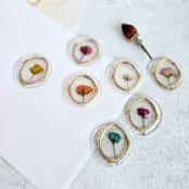 "Fine Art Gilded Framed Dried Organic Mini Roses-  Set of 7 Wax Seals" - Wax Seals in multicolorassorted-colors by Inkspiringletters