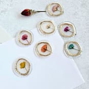 "Fine Art Gilded Framed Dried Organic Mini Roses-  Set of 7 Wax Seals" - Wax Seals in multicolorassorted-colors by Inkspiringletters