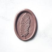 "Feather in Café Pack of 10" - Wax Seals in brown by Abby Choi