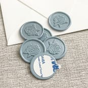 "Rose self-adhesive wax seal in dusty blue | Set of 10" - Wax Seals in blue by Maria Ferrer G.