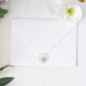 "Rose Toile- A Blue-Gray Floral Toile Pattern on Vellum Wax- Set of 25  Hand-crafted Wax Seals" - Wax Seals in clear by Inkspiringletters