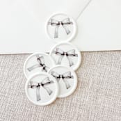 "Black Watercolor Bow wax seal sticker | Set of 10" - Wax Seals in black by Maria Ferrer G.
