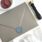 "At Last in Dusty Blue Pack of 10" - Wax Seals in blue by Abby Choi