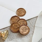 "Antique gold graduation wax seal stickers |Set of 10" - Wax Seals in bronze by Maria Ferrer G.