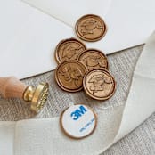 "Antique gold graduation wax seal stickers |Set of 10" - Wax Seals in bronze by Maria Ferrer G.