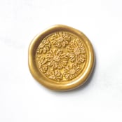 "Daisies in Traditional Gold Pack of 10" - Wax Seals in gold by Abby Choi