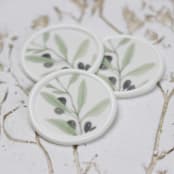 "Green Olive Stem Vellum Wax Seals | Set of 25" - Wax Seals in green by Clove and Cedar Design