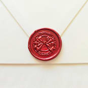 "Wreath - Customizable Color- Set of 25 Hand-crafted Wax Seals" - Wax Seals in red by Inkspiringletters