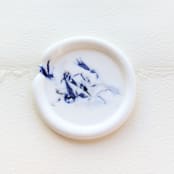 "Something Blue - White- Customizable Shape- Set of 25  Hand-crafted Wax Seals with Organic Dried Florals" - Wax Seals in white by Inkspiringletters
