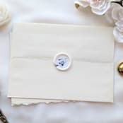 "Something Blue - White- Customizable Shape- Set of 25  Hand-crafted Wax Seals with Organic Dried Florals" - Wax Seals in white by Inkspiringletters