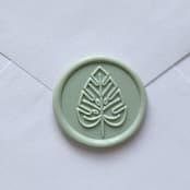 "Customizable Color Monstera Self-Adhesive Wax Seals, Set of 5" - Wax Seals in green by MC silverlinings