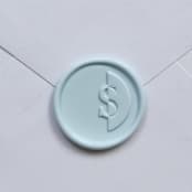 "Customizable Color "S" Monogrammed Self-adhesive Wax Seals, Set of 5" - Wax Seals in multicolorassorted-colors by MC silverlinings