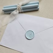 "Customizable Color "S" Monogrammed Self-adhesive Wax Seals, Set of 5" - Wax Seals in multicolorassorted-colors by MC silverlinings